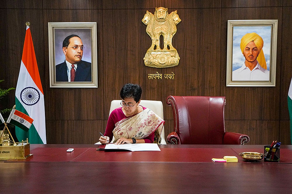 Photo: PTI/Atul Yadav : Atishi takes charge as Delhi CM