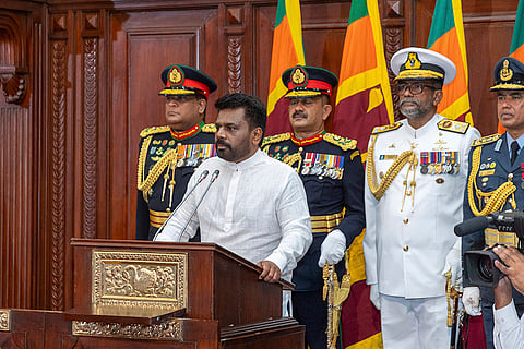 Sri Lanka elections result 2024: Sri Lanka's new president Anura Kumara Dissanayake addresses a gathering