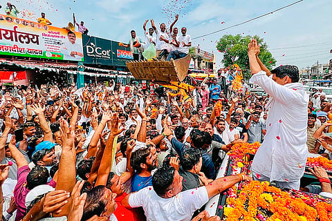 2024 Haryana Assembly polls: Deepender Singh Hooda during a rally in Kosli constituency