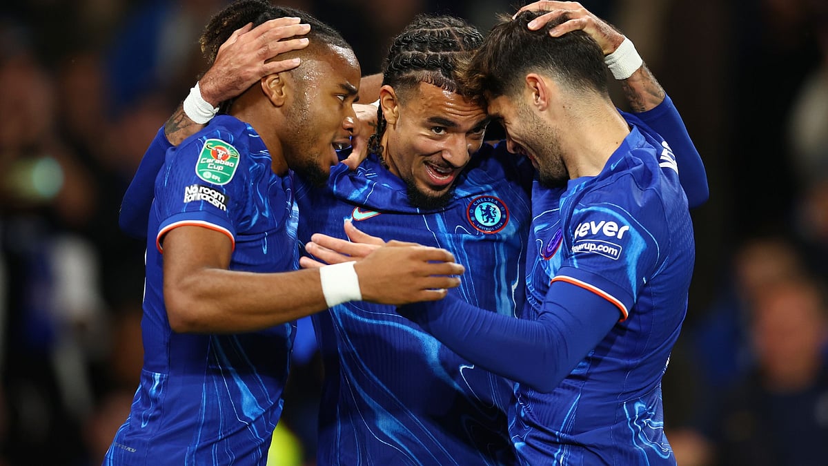 Chelsea celebrate their second goal