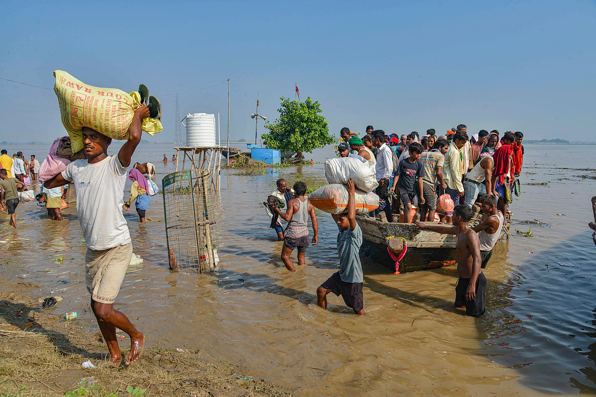 PTI : Flooded Ganges in Patna, Bihar