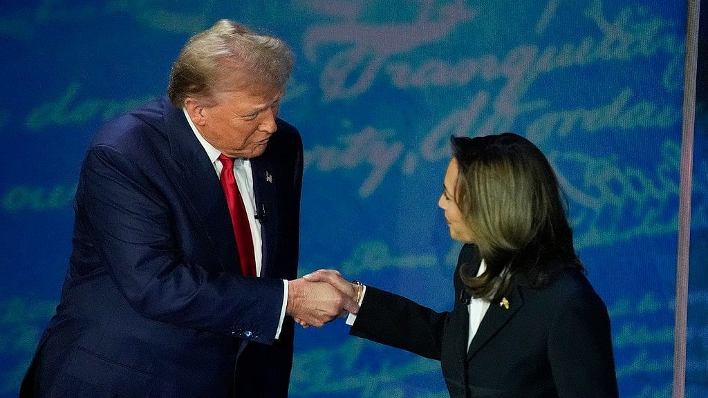 | Photo: AP : L: Former US President Donald Trump | R: Vice President Kamala Harris