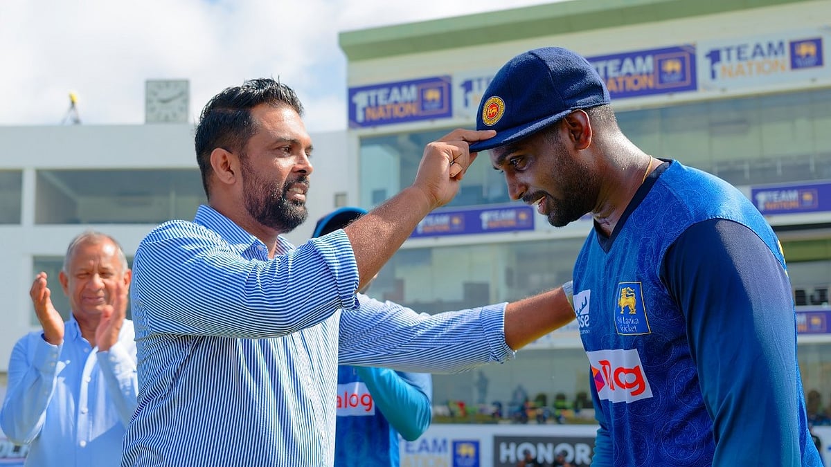 Photo: X | Sri Lanka Cricket : Nishan Peiris makes his Test debut at Galle on Thursday.