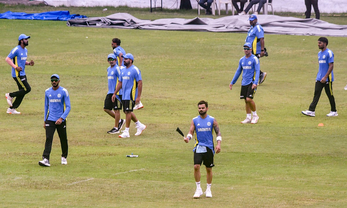 (PTI Photo) : Kanpur: Indian players during a training session ahead of the 2nd Test cricket match between India and Bangladesh, at Green Park Stadium, in Kanpur, Wednesday, September 25, 2024. 