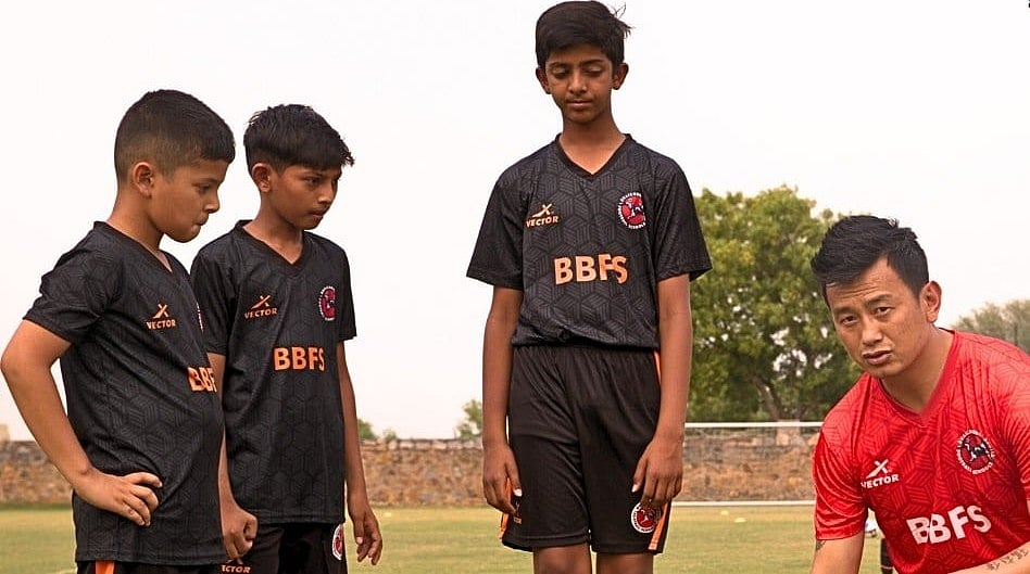 BBFS : Bhaichung Bhutia training kids.