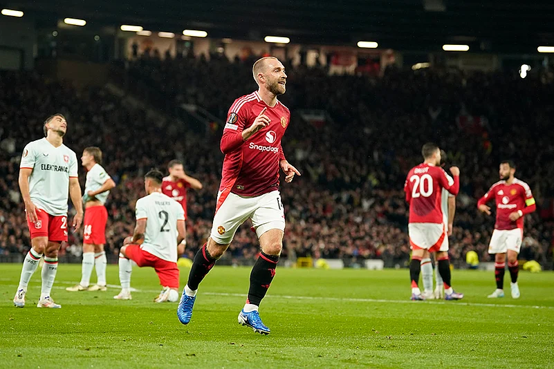 2024-25 UEFA Europa League soccer, Manchester United vs Twente_Christian Eriksen