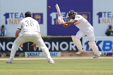 Sri Lanka vs New Zealand 2nd Test: Sri Lanka's Dinesh Chandimal plays a shot 