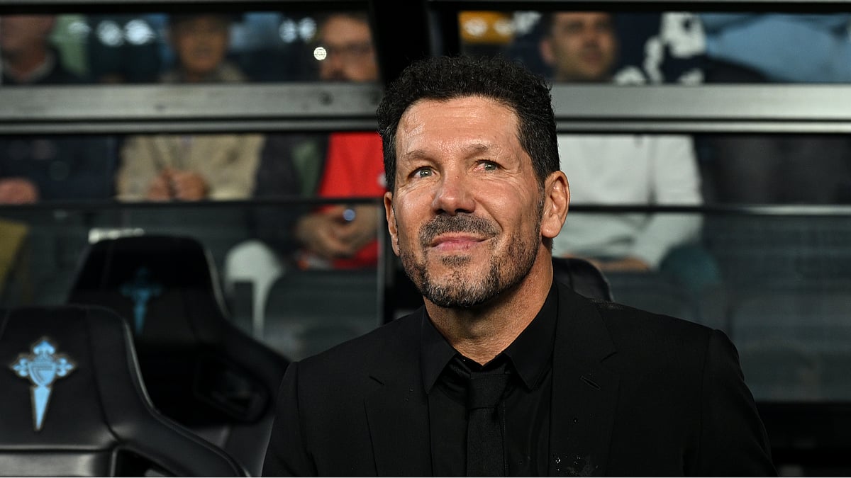 Diego Simeone looks on during Thursday's game - null