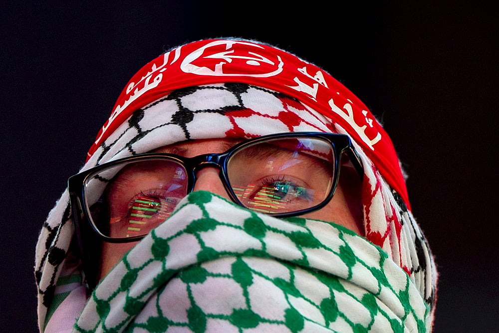 Palestinians protest against Israeli Prime Minister Benjamin Netanyahu outside UN HQ in New york_5