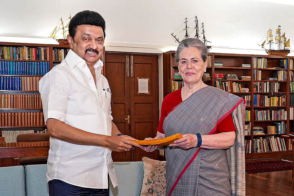 Tamil Nadu Chief Minister MK Stalin meets Sonia Gandhi