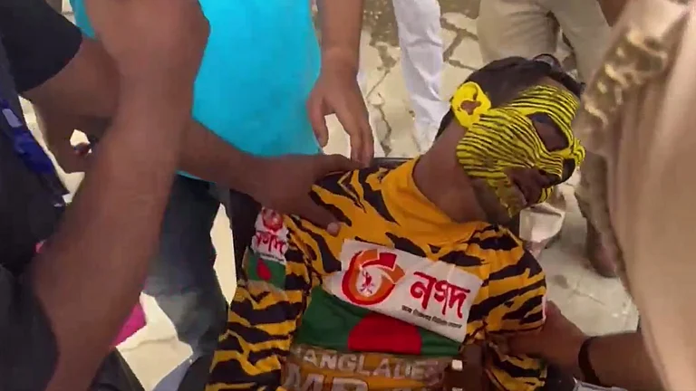 Injured Bangladesh cricket superfan 'Tiger Roby'. - X/Press Trust of India