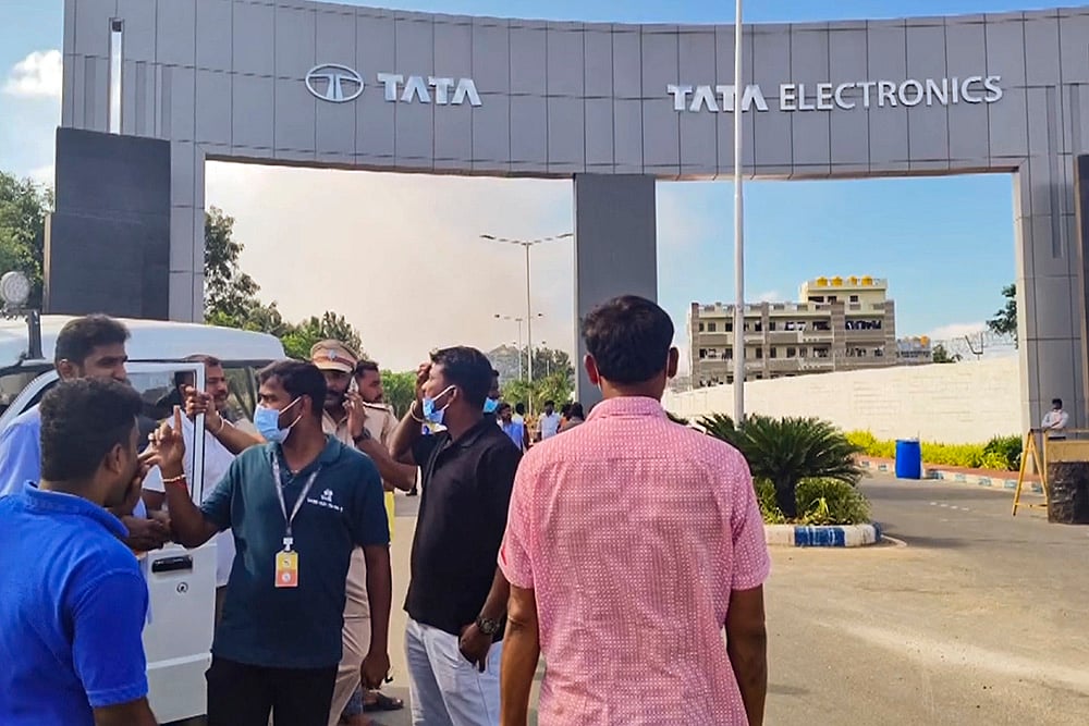 Fire at Tata Electronics factory in Hosur, Tamil Nadu