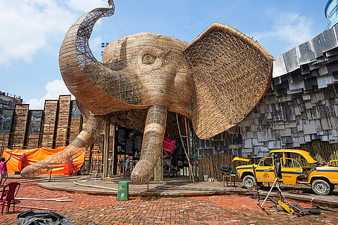 Preps for Durga Puja festival in Kolkata