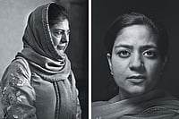 The Muftis: Speaking Kashmiri Vs Speaking For Kashmir Photo: Getty Images; Yasir Iqbal : Dynastic Duo: President of the Peoples Democratic Party Mehbooba Mufti and her daughter Iltija Mufti