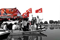 Can Omar Abdullah Save Face This Time? Photo: Yasir Iqbal : Smooth Sailing or Sinking?: Omar Abdullah with his party members during a boat rally in Srinagar