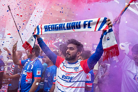 Bengaluru fans making themselves heard ahead of the game.