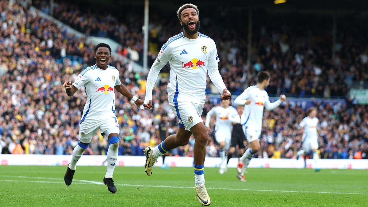 Jayden Bogle celebrating