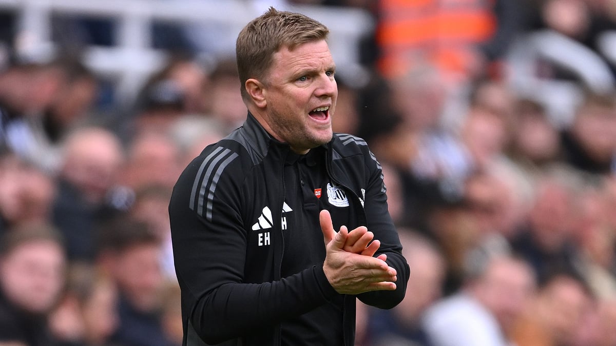 Eddie Howe during Newcastle's 1-1 draw with Manchester City
