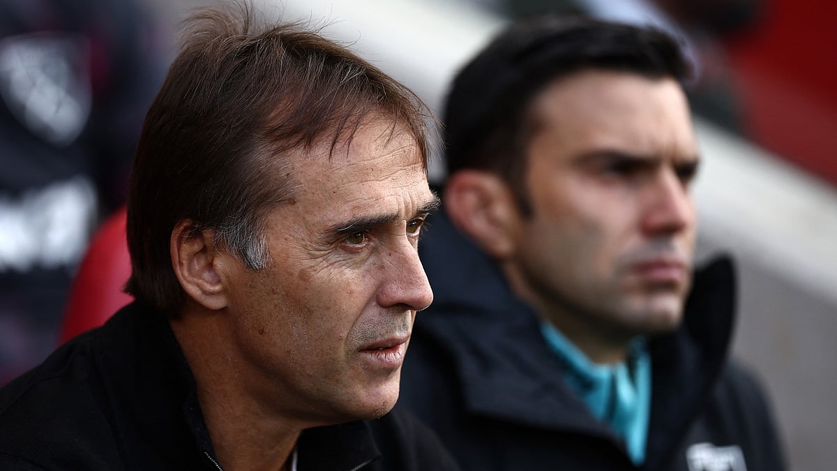 Julen Lopetegui during West Ham's match against Brentford.