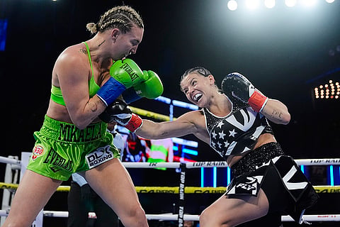 Sandy Ryan vs Mikaela Mayer Boxing: Sandy Ryan punches Mikaela Mayer