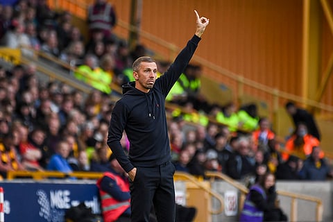 English Premier League 2024-25, Wanderers vs Liverpool: Wolverhampton Wanderers' head coach Gary O'Neil stands at the sideline 