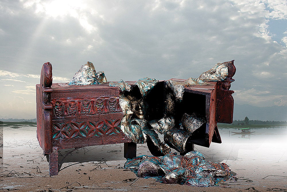 Nothing Remains: Sculpture in mixed media by Masood Hussain 