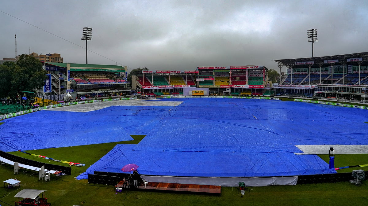 Covers placed on the ground following rains. PTI Photo