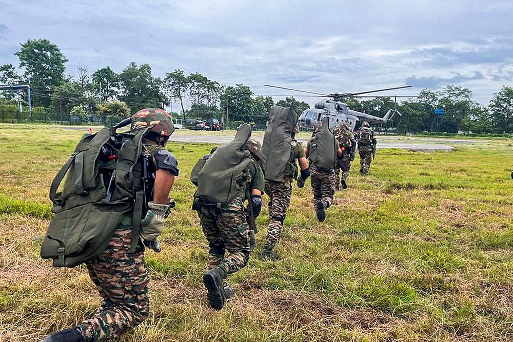 Joint tactical exercise by Army and Air Force in Tamulpur
