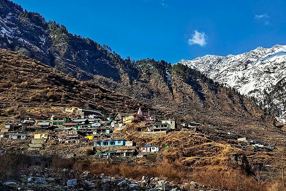 View of the Jhala village in the Uttarkashi. Jhala appreciated by Modi for cleanliness drive