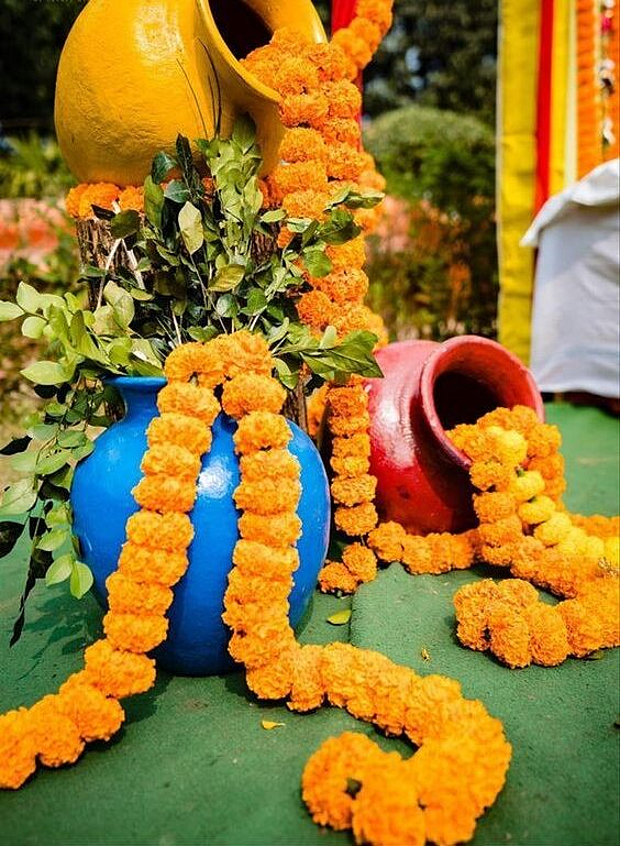 Decoration with Painted pots or Matka