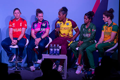 Women's T20 World Cup, Captains' Day: West Indies captain Hayley Matthews, centre, speaks during a special panel session