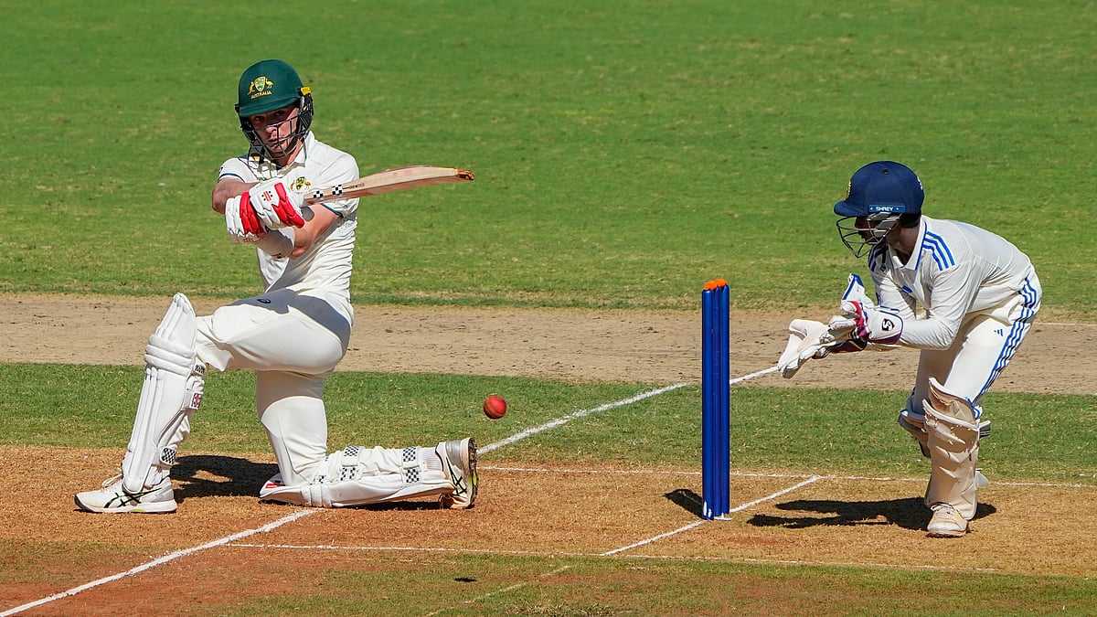 PTI Photo/R Senthilkumar : Australia's Aidan O'Connor plays a shot during the first day of the 1st unofficial test cricket match between India U-19 and Australia U-19, at the MA Chidambaram Stadium in Chennai, Monday, Sept 30, 2024.