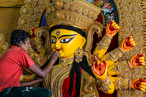 Preps for Durga Puja festival in WB 