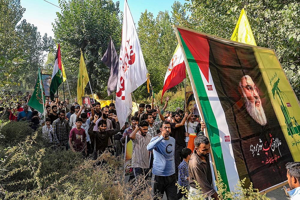 Israel Mideast Tensions Protest against Israel in Srinagar_3