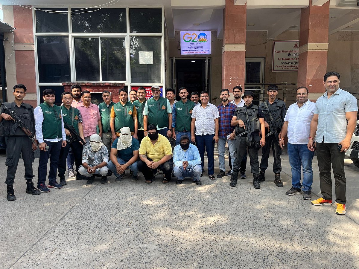 PTI : Delhi police with the accused in drug bust case