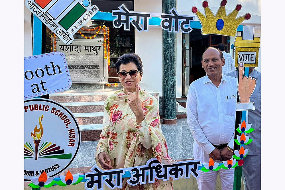 Voting for Haryana Assembly elections 2024_ Kumari Selja