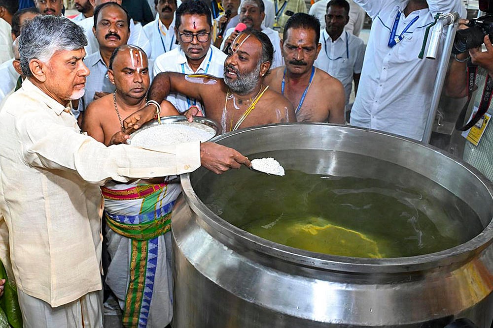 | Photo: PTI : Chandrababu Naidu at Tirumala Tirupati. representational image.