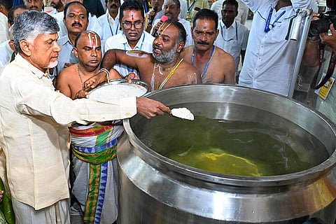 Chandrababu Naidu at Tirumala Tirupati