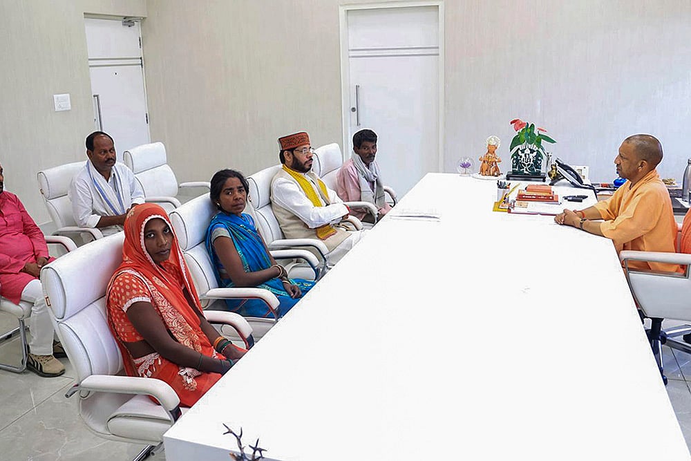 Uttar Pradesh CM Yogi meets Amethi murder victim in Lucknow