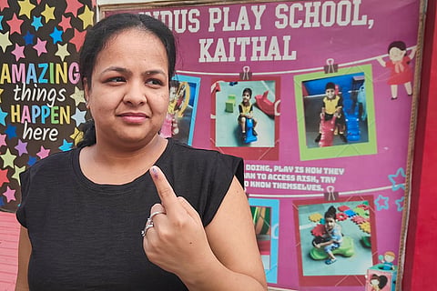 Haryana Assembly elections: Rashika Gupta, who came from Boston to cast her vote, in Kaithal