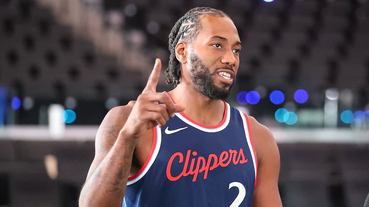 Leonard during the Clippers' media day