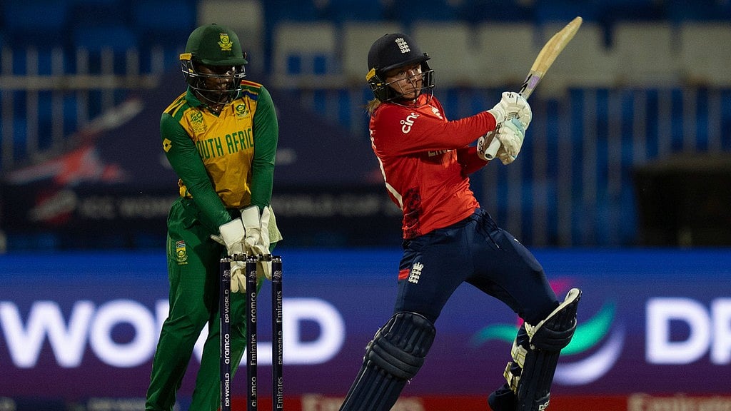 AP : Danielle Wyatt-Hodge in action against South Africa women in Sharjah.
