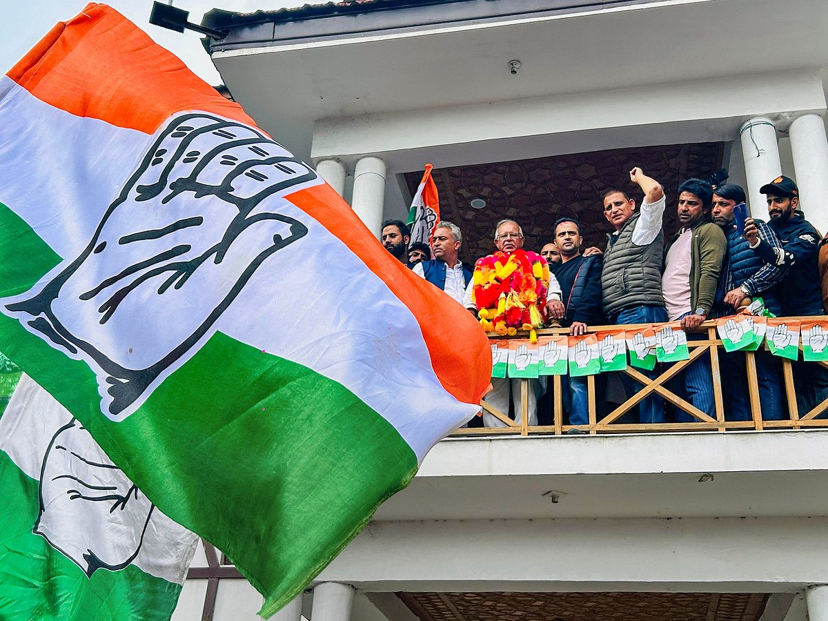 Congress celebrates victory in Jammu and Kashmir assembly elections - PTI
