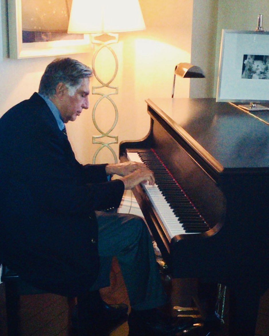 Ratan Tata playing the Piano