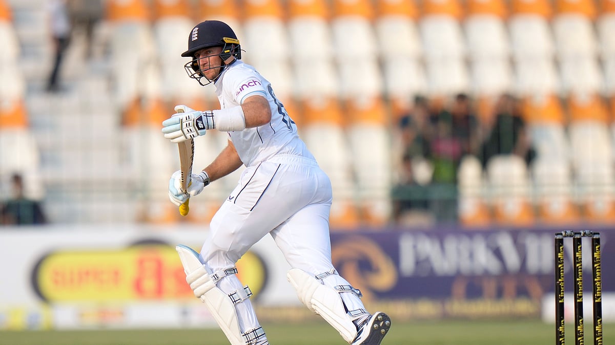 Englands Joe Root follows the ball after playing a shot. AP Photo