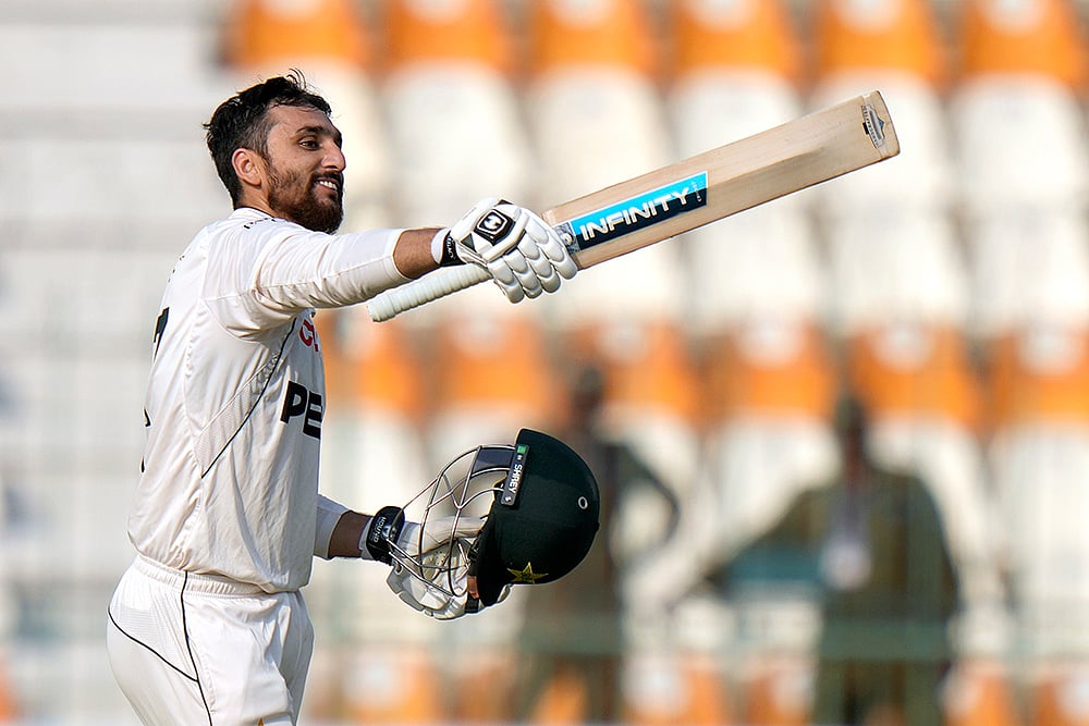 Pakistan and England 1st Test Cricket Day 2 Photo gallery_Salman Ali Agha 