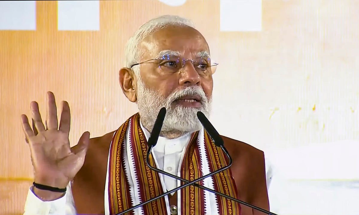 PTI : PM Modi addressing the gathering at BJP HQ after declaration of Haryana and J&K Assembly poll results | 