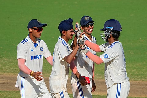 IND-19 vs AUS-19: India's bowler Anmoljeet celebrates the wicket of Australia's batter Steve Hogan