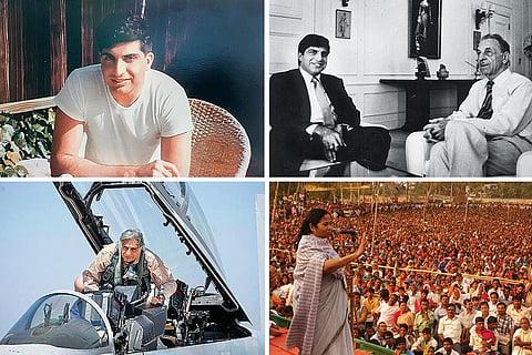 Throwback Snapshots: Tata in a throwback picture from his days in Los Angeles; JRD Tata and Ratan Tata; Mamata Banerjee in Nandigram during the Singur controversy; Tata flying the F18 Super Hornet at the Bengaluru Aero Show