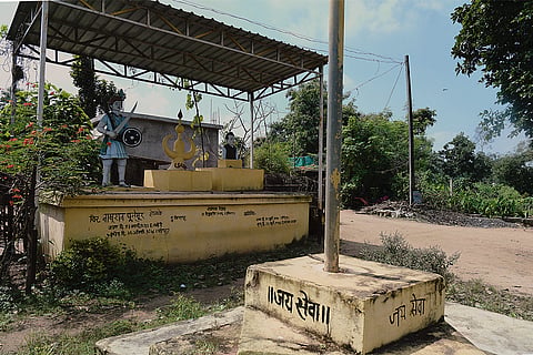 The ground in Malgudi village in Korchi where Raavan is worshipped for nine days. On Dussehra, aarti is performed